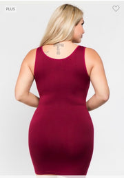 TANK {Better Shape Up} X-Long BURGUNDY Spandex Shaper Tank