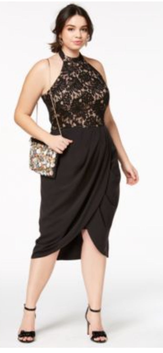 LD-D  M-109  {City Chic} Black Lace Dress Retail $139.00  PLUS SIZE 20W