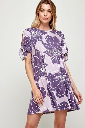 30 PSS-P {New Blooms} Lavender ***SALE***Floral Dress with Pockets PLUS SIZE 1X 2X 3X