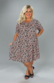 27 PSS-V {Always Extra} Blush Leopard Print V-Neck Dress PLUS SIZE 1X 2X 3X