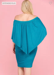 75 OS-B {The Randa} Jade Off Shoulder Dress SALE!!!  PLUS SIZE 1X 2X 3X