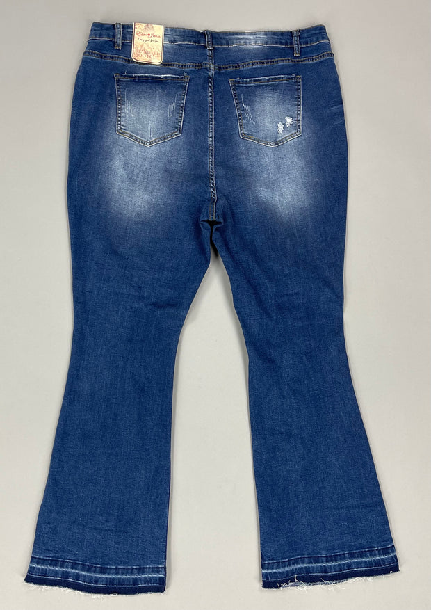 BT-Q {ELITE} Standard Bootcut Stretchy Denim Distressed Jeans