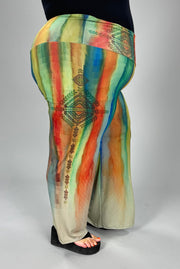 BT-E {Party Inspiration} Multi-Color Striped Palazzo Pants SALE!!!  PLUS SIZE 1X 2X 3X