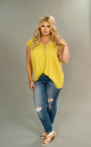 SSS-H {Simple Pleasures} ***FLASH SALE!! Mustard Top Crochet Lace Detail  SALE!!