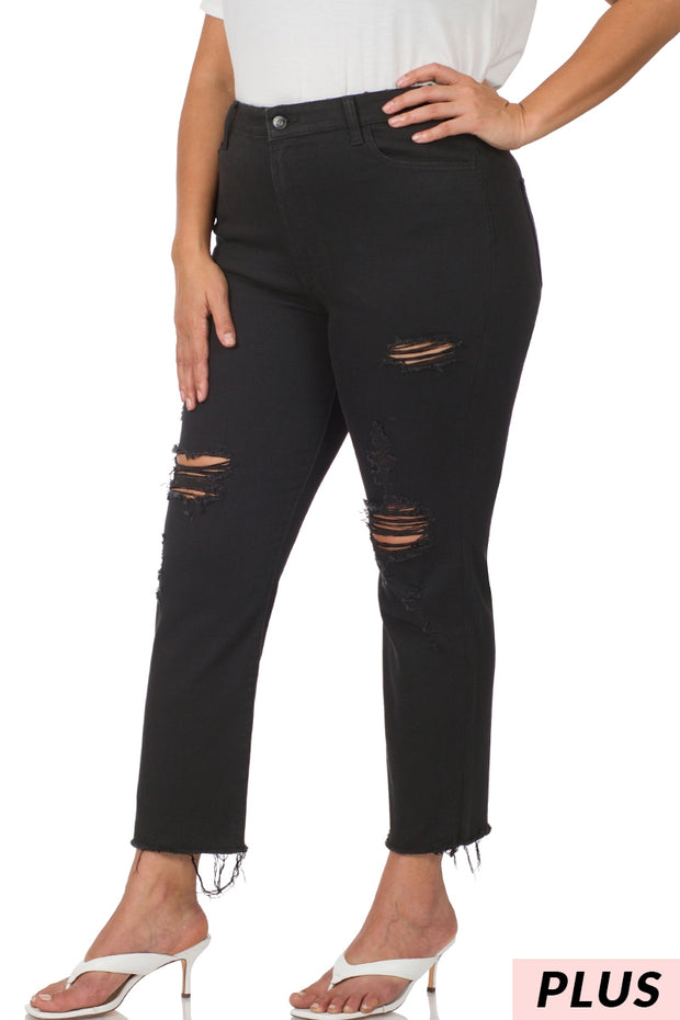 BT-R {No Inhibitions} Black Distressed Jeans PLUS SIZE 34  36  38