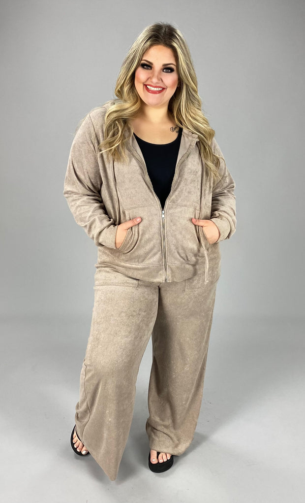 93 SET-F {Travel In Style} Ash Mocha Jogging Set PLUS SIZE 1X 2X 3X