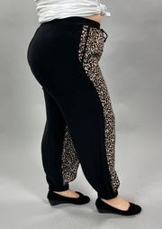 BT-R {City Feels} Umgee Black/Leopard Print Pants PLUS SIZE XL 1X 2X SALE!!!