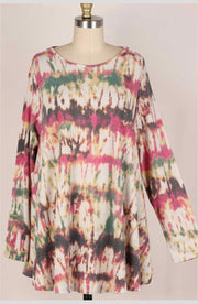 56 PLS-E {Design Dream} Multi-Color Tie Dye Top EXTENDED PLUS SIZE 3X 4X 5X