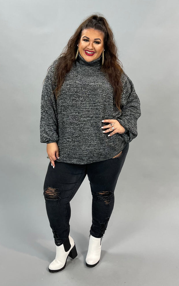 28 PLS-B {The Sweetest} Black Turtleneck Sweater PLUS SIZE 1X 2X 3X  SALE!!!