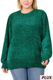 21 SLS-D {Feeling Cozy} Green Bubble Sleeve Sweater PLUS SIZE 1X 2X 3X