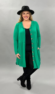 22 SLS-O {This Is Why} Green Button Detail Tunic PLUS SIZE XL 2X 3X
