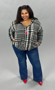 60 OR 26 OT-C {Smooth Moves}  Black White Printed Jacket SALE!! PLUS SIZE XL 2X 3X