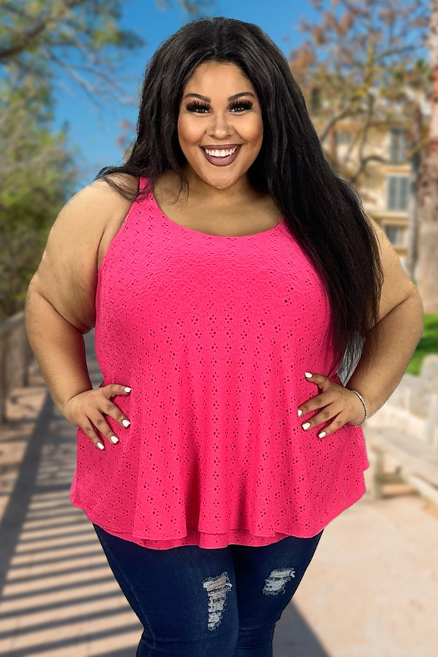 25 SV-Z {Destiny Awaits} Fuchsia SALE!! Double Lined Sleeveless Top PLUS SIZE 1X 2X 3X