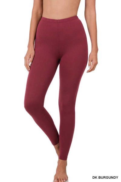 LEG-R {Leg Up} Dk Burgundy Microfiber Full Length Leggings PLUS SIZE 1X 2X 3X