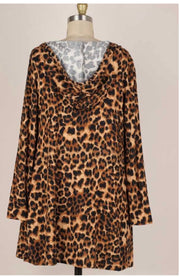 25 OT-J {Leopard Proud} Mocha Leopard Hooded Cardigan PLUS SIZE 1X 2X 3X