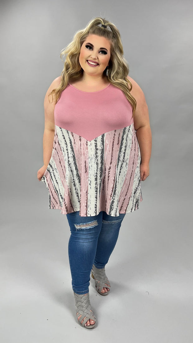 26 SV-A {New Beginnings} Pink Ivory ***SALE***Grey Pattern Top EXTENDED PLUS SIZE 4X 5X 6X