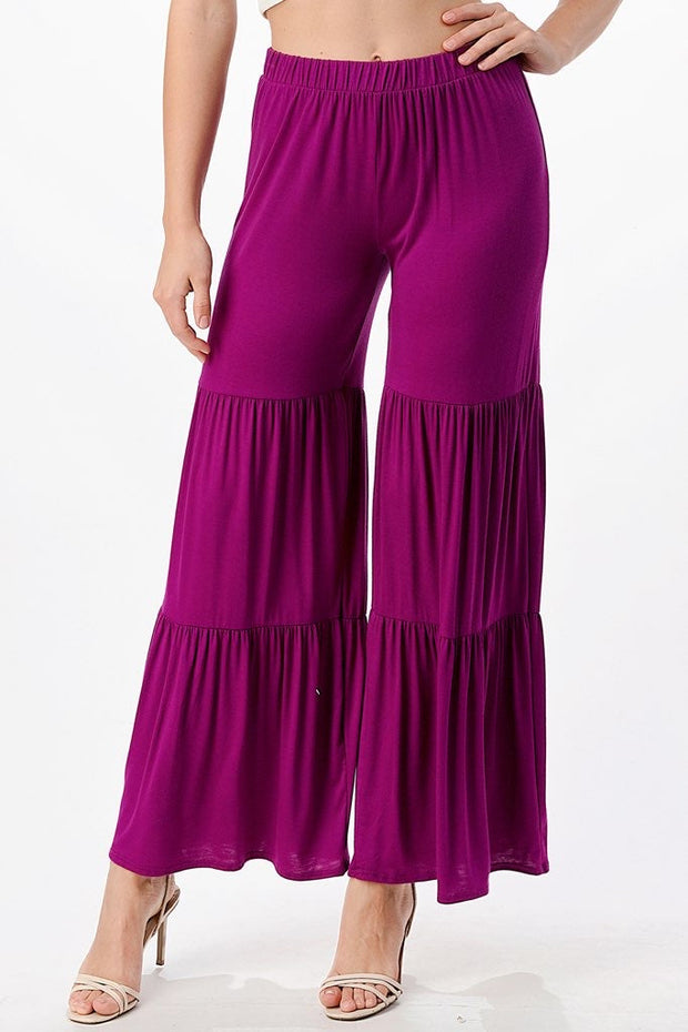 BT-I {Love Me Back} Magenta Tiered Pants PLUS SIZE XL 2X 3X