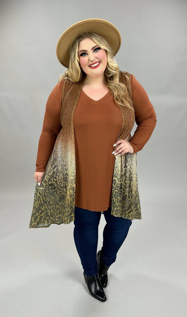 OT-D {Go Out In Style} Shimmering Gold Leopard Vest SALE!!