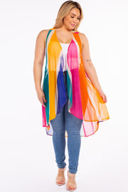 76 OT-A {Untamed} Multi-Color Striped Vest