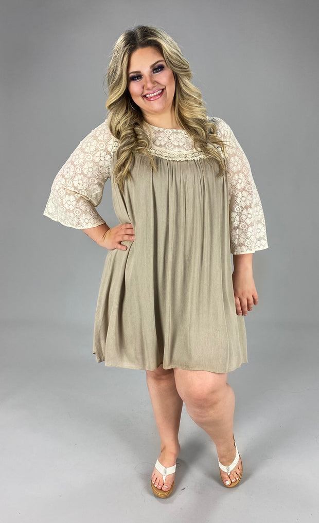 27 CP-A {Latte Lifestyle} "UMGEE" Latte/Bone Lace Dress PLUS SIZE XL 1X 2X SALE!!!!