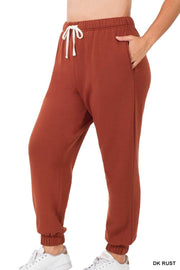 LEG-22 {Simply Cozy} Dk. Rust Fleece Lined Jogging Pants SALE!!! PLUS SIZE 1X 2X 3X