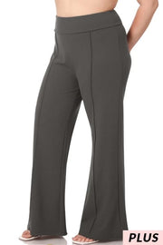 LEG-98  {Power To Change} Ash Grey Flared Leg Pants SALE!!! PLUS SIZE 1X 2X 3X