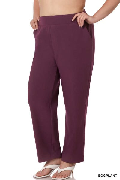 LEG-  {Setting The Standard} Eggplant Wide Waist Pants SALE!!! PLUS SIZE 1X 2X 3X