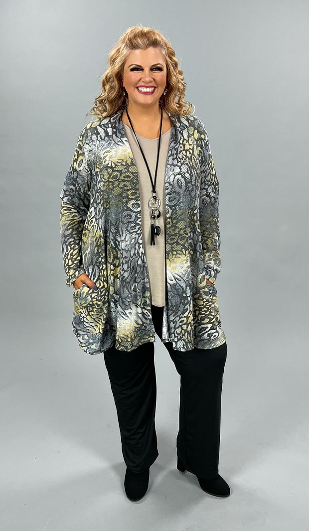 91 OT-E {Screenshot This} Lavender/Gray Snake Skin Cardigan PLUS SIZE 1X 2X 3X