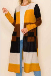 14 OR 56 OT-A {Mountain Vista} Mustard/ Brown Duster Plus Size 1X 2X 3X