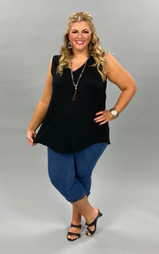 66 SV-B {Classic Newbie} SALE!! Black V-Neck Sleeveless Tunic PLUS SIZE 1X 2X 3X