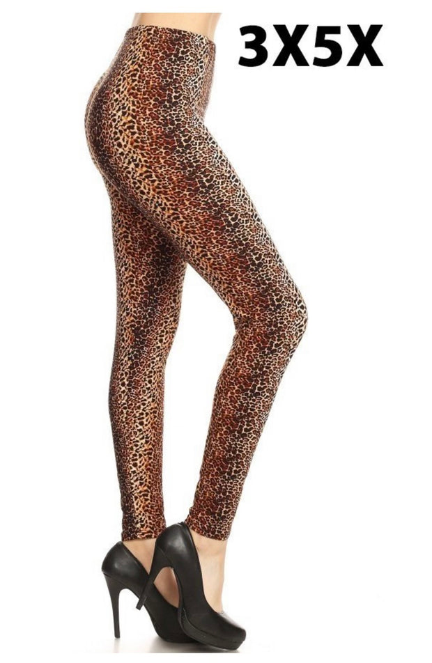 LEG-O  {How You Doing} Brown Cheetah Print Leggings  SIZE 3X/5X