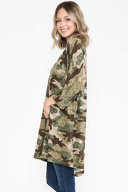 21 OT-X {Hide From Me} Olive Moss Camo Print Cardigan PLUS SIZE XL 2X 3X