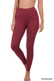 LEG-26 {Pursuit Of Comfort} Burgundy Leggings EXTENDED PLUS SIZE 3X/5X