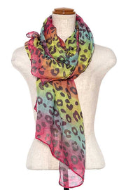 SCF {Leo Rain} Rainbow Leopard Print Scarf