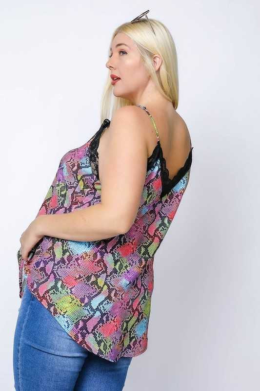 SV-X {Colorful Moments} ***SALE*** Multi Color Snakeskin Camisole PLUS SIZE 1X 2X 3X