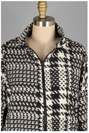 60 OR 26 OT-C {Smooth Moves}  Black White Printed Jacket SALE!! PLUS SIZE XL 2X 3X