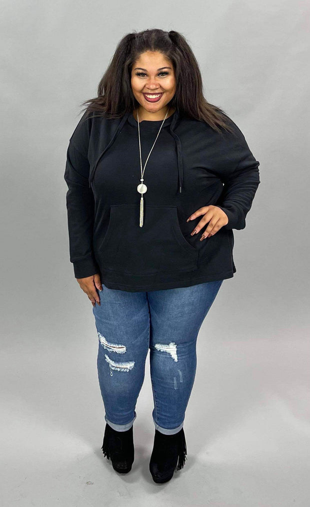 19 HD-B {Turning Heads} ***FLASH SALE***Black Hoodie PLUS SIZE XL 2X 3X