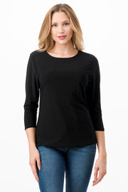 58 SQ-K {Chase The Good} Black Round Neck Top PLUS SIZE 1X 2X 3X