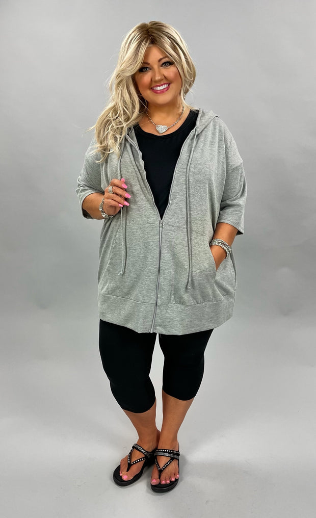 89 OT-B {Paint the Town} GRAY French Terry Hoodie CURVY BRAND!! EXTENDED PLUS SIZE 3X 4X 5X 6X