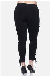 BT-N {Seeking Attention}  Black Lace Up Straight Leg Pants SALE!!!  PLUS SIZE 1X 2X 3X