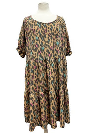 26 PSS-C {Find Yourself Today} Brown Animal Print Tiered Dress EXTENDED PLUS SIZE 3X 4X 5X SALE!!!