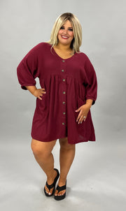 59 SQ-A {Simply The Best} Umgee Merlot Waffle Knit Dress PLUS SIZE XL 1X 2X