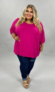 27 SSS-E {Basically Perfect} Magenta ***SALE***Pocket Top PLUS SIZE 1X 2X 3X