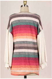 22 CP-F {No One Knows}  ***SALE***Multicolor Striped Tunic PLUS SIZE XL 2X 3X