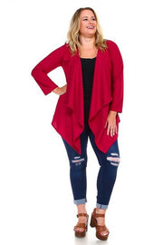 22 OT-B {Playful Playlist} Magenta Cardigan PLUS SIZE XL 2X 3X SALE!!!!!