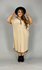 LD OR 29 CP-A {This Is It} Umgee Taupe/Leopard Dress PLUS SIZE XL 1X 2X