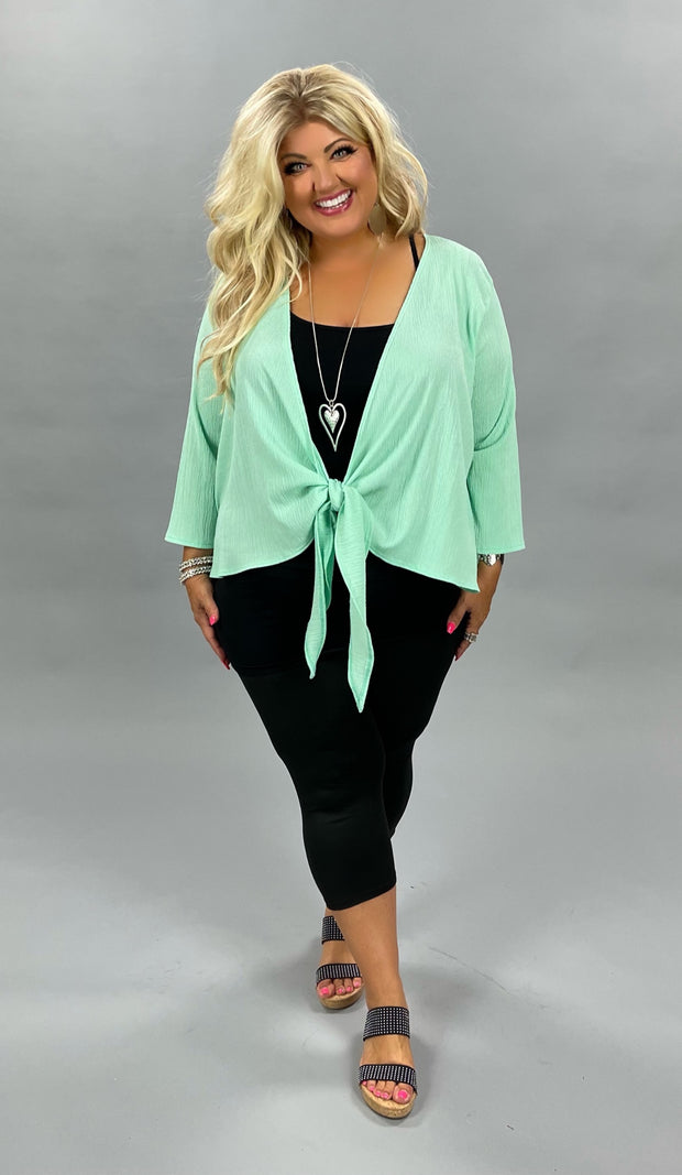 72 OT-G {Not Your Average} Mint Bolero Cardigan Extended Plus 3X 4X 5X 6X