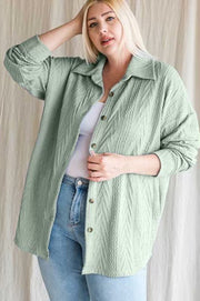 29 OT-W {Get To Know Me} Sage Textured Button Up SALE!! Cardigan PLUS SIZE 1X 2X 3X