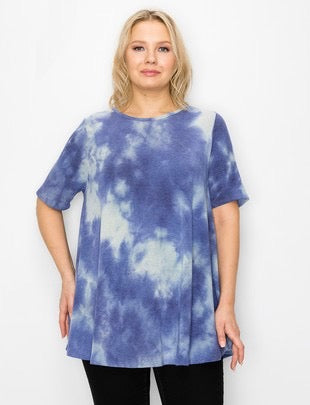 16 PSS-T {Be Awesome} Navy Tie Dye Top EXTENDED PLUS SIZE 3X 5X