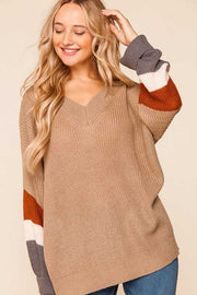 23 CP-N {Running Hot} Mocha Colored Sleeve Sweater SALE!! PLUS SIZE XL 2X 3X